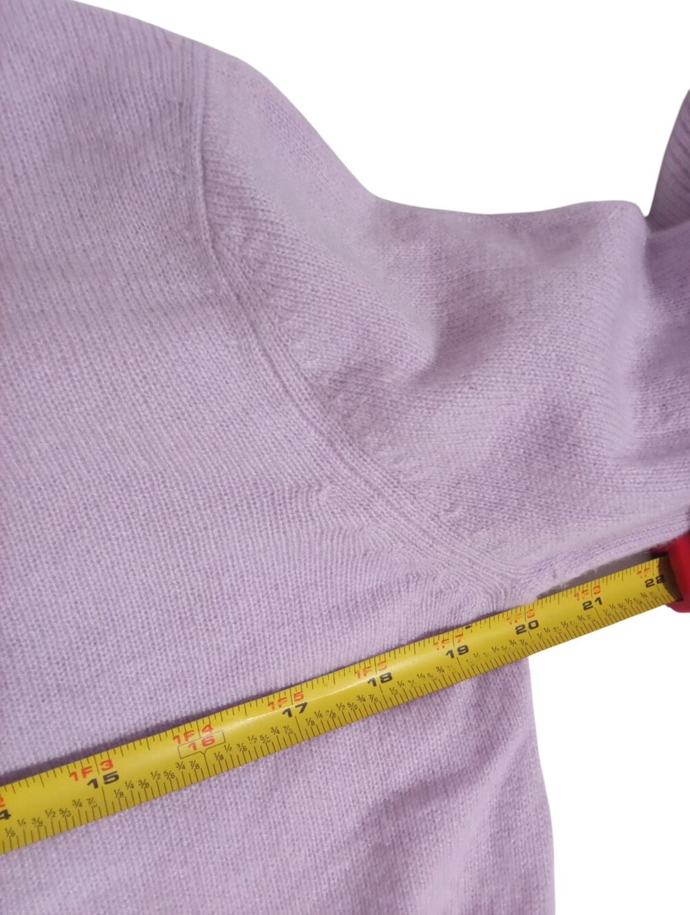 QI Cashmere Lavender Tiered Ruffle Sleeve Pullover Sweater Size M - Picture 4 of 7